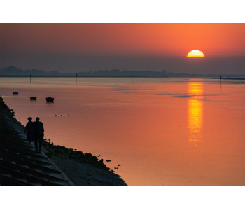 coucher de soleil en baie de somme