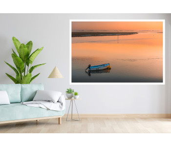 Awakening of the Bay: Mist and Orange Reflections